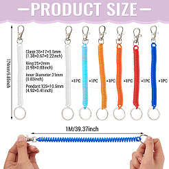 6Pcs Plastic Spiral Retractable Spring Coil Keychains&nbsp;KEYC-TA0004-83