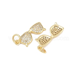 Brass Micro Pave Cubic Zirconia Pendants&nbsp;KK-P339-17G
