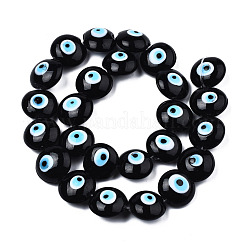 Handmade Evil Eye Lampwork Beads Strands&nbsp;LAMP-N029-009B