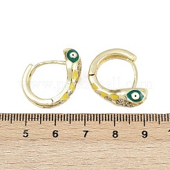 Brass Micro Pave Cubic Zirconia Hoop Earrings&nbsp;EJEW-B146-02G