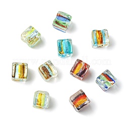 10Pcs 5 Colors Silver Foil Glass Beads&nbsp;FOIL-CJ0001-15