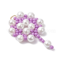 Handmade Glass Seed Beaded Flower Pendants&nbsp;PALLOY-MZ00498-04