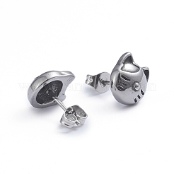 Retro 304 Stainless Steel Stud Earrings&nbsp;EJEW-L248-032AS