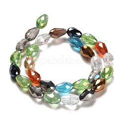 Faceted Teardrop Glass Beads Strands&nbsp;X-GS053-AB