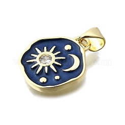 Brass Micro Pave Cubic Zirconia Pendants&nbsp;KK-V010-04G-02