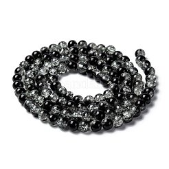 Spray Painted Crackle Glass Beads Strands&nbsp;CCG-Q002-8mm-11
