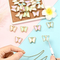 12Pcs 6 Colors Alloy Glass Pendants&nbsp;GLAA-YW0005-67