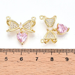 Brass Micro Pave Cubic Zirconia Pendants&nbsp;KK-N254-223G