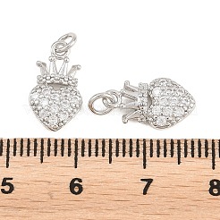 Valentine's Day Brass Micro Pave Clear Cubic Zirconia Pendants&nbsp;KK-A298-08P
