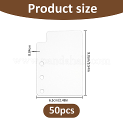 50Pcs Rectangle PP Plastic Notebook Index Divider Sheets&nbsp;AJEW-FH0009-23A