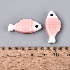 Hand Painted Fish Shaped Porcelain Beads&nbsp;PORC-N013-06B