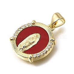 Religion Brass & Clear Cubic Zirconia & Acrylic Pendants&nbsp;KK-G602-05B-04