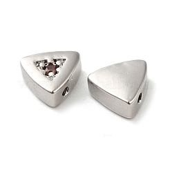 Real Platinum Plated Brass Micro Pave Cubic Zirconia Bead&nbsp;KK-H455-08P-02