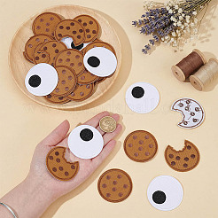 40Pcs 3 Styles Chocolate Cookies Polyester Embroidered Cloth Patch&nbsp;PATC-OC0001-05