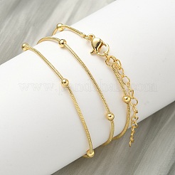 1.2MM Brass Ball Round Snake Chain Necklaces for Women Men&nbsp;NJEW-F350-03G