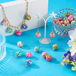 40Pcs 10 Colos Handmade Polymer Clay Pendants&nbsp;CLAY-TA0001-95