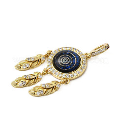 Brass Micro Pave Clear Cubic Zirconia European Dangle Charms&nbsp;KK-K302-15G