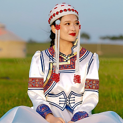 Ethnic Embroidery Polyester Flat Ribbons&nbsp;OCOR-WH0058-98D