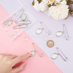DIY Blank Oval 316 Surgical Stainless Brooches DIY Making Kits&nbsp;JEWB-AB00025