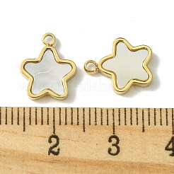Ion Plating(IP) 304 Stainless Steel Pave Shell Star Charms&nbsp;X-FIND-Z028-26G
