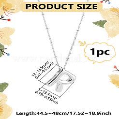 1pc Brass Chain with Alloy Letter Pendants Necklaces&nbsp;NJEW-LP0001-41R-P