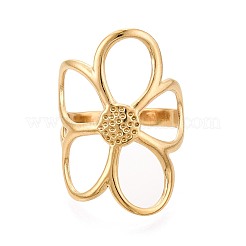 Adjustable Ion Plating(IP) 304 Stainless Steel Cuff Rings for Women&nbsp;RJEW-N052-22G