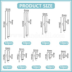 90Pcs 9 Styles Brass Slide On End Clasp Tubes&nbsp;KK-WR0001-36S