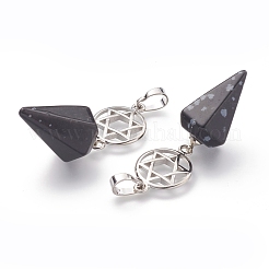 Natural Snowflake Obsidian Pendants&nbsp;G-O194-04