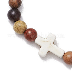 2Pcs Wood Beads Stretch Bracelets for Couple&nbsp;BJEW-JB11305-01