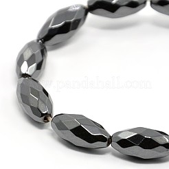 Electroplate Gorgeous Faceted Magnetic Rondelle Synthetic Hematite Beads Strands&nbsp;G-F141A-16
