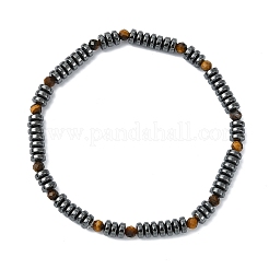Disc & Round Grade AA Non-magnetic Synthetic Hematite & Natural Gemstone Beads Stretch Bracelets for Women Men&nbsp;BJEW-JB13809