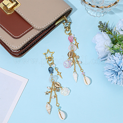 2Pcs 2 Colors Star Alloy Pendant Decorations&nbsp;DIY-PH0035-02