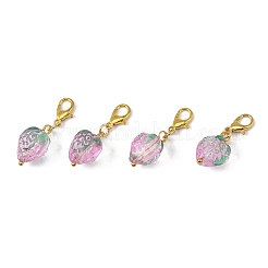 4Pcs Handmade Lampwork Strawberry Pendant Decorations&nbsp;HJEW-FS00041-03