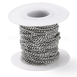 Tarnish Resistant 304 Stainless Steel Faceted Curb Chains&nbsp;CHS-G027-07P
