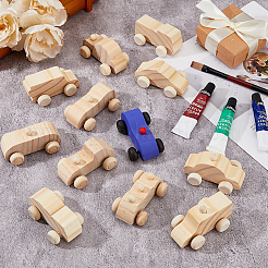 2 Sets 2 Style Unfinished Blank Wood Cars&nbsp;DIY-FH0006-32