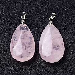 Natural Rose Quartz Pendants&nbsp;G-D084-01P-B15