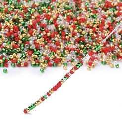 4 Colors 15/0 Christmas TOHO Round  Seed Beads&nbsp;SEED-X0058-30