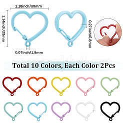 20Pcs 10 Colors Baking Paint Alloy Key Snap Hook Clasps for Keychains&nbsp;FIND-SC0017-48