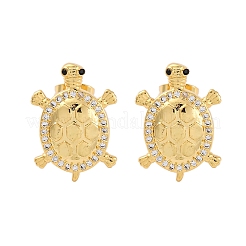 Rack Plating Brass Micro Pave Clear Cubic Zirconia Stud Earrings for Women&nbsp;EJEW-C125-31G