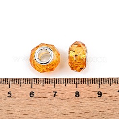 Baking Paint Transparent Glass European Beads&nbsp;GPDL-N004-C14mm-B01