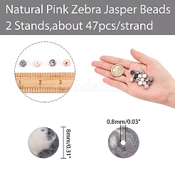 Natural Pink Zebra Jasper Beads Strands&nbsp;G-AR0001-90