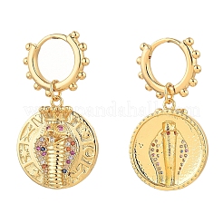 Brass Micro Pave Cubic Zirconia Huggie Hoop Earring&nbsp;EJEW-JE04213