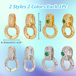 4Pcs 4 Styles Brass with Cubic Zirconia Pendant Bails&nbsp;KK-AR0001-84