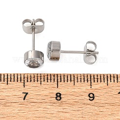 304 Stainless Steel Clear Cubic Zirconia Stud Earrings&nbsp;EJEW-Q044-07P