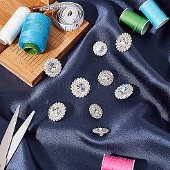 40Pcs 2 Style 1-Hole Zinc Alloy Rhinestone Shank Buttons&nbsp;DIY-GA0003-61