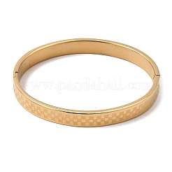 304 Stainless Steel Tartan Textured Hinged Cuff Bangles for Women&nbsp;SA-CBAC920-10G