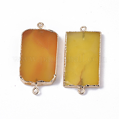 Edge Golden Plated Natural Agate Links connectors&nbsp;G-S359-025B