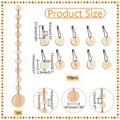 Number 1~10 Wooden Beaded Knitting Row Counter Chains & Charms Locking Stitch Makers&nbsp;DIY-NB0010-23