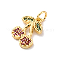 Brass Micro Pave Cubic Zirconia Pendants&nbsp;KK-F894-05G