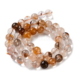 Natural Yellow Hematoid Quartz/Golden Healer Quartz Beads Strands&nbsp;G-C268-B01-02